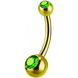 GD 316 6mm DOUBLE JEWEL NAVEL BARBELLS