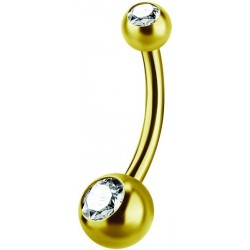 GD 316 6mm DOUBLE JEWEL NAVEL BARBELLS
