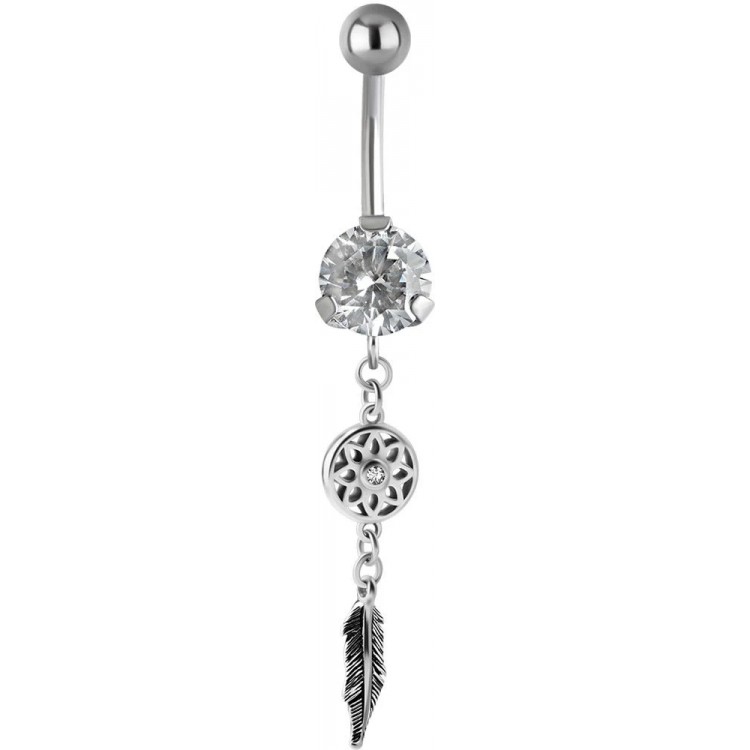 SS 316 JEWEL BANANA WITH DANGLES 1,6x10mm model 39 WH SS 316 JEWEL BANANA WITH DANGLES 1,6x10mm model 39 WH