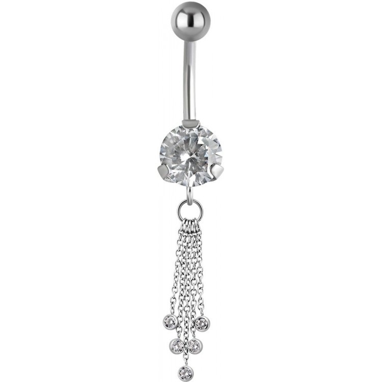 SS 316 JEWEL BANANA WITH DANGLES 1,6x10mm model 32 WH SS 316 JEWEL BANANA WITH DANGLES 1,6x10mm model 32 WH