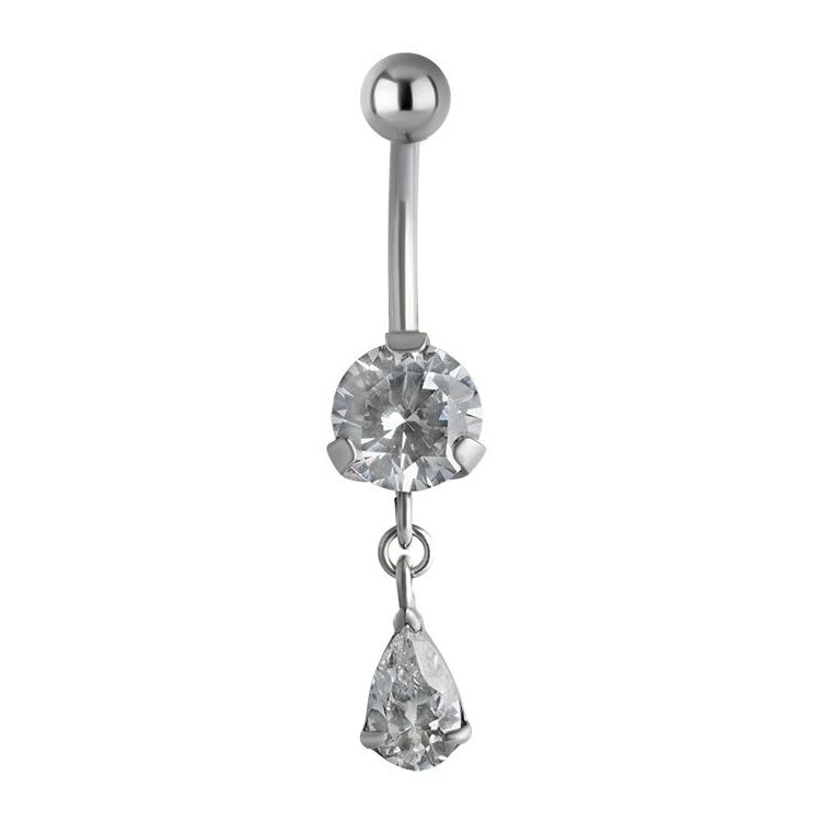 SS 316 JEWEL BANANA WITH DANGLES 1,6x10mm model 29 WH SS 316 JEWEL BANANA WITH DANGLES 1,6x10mm model 29 WH