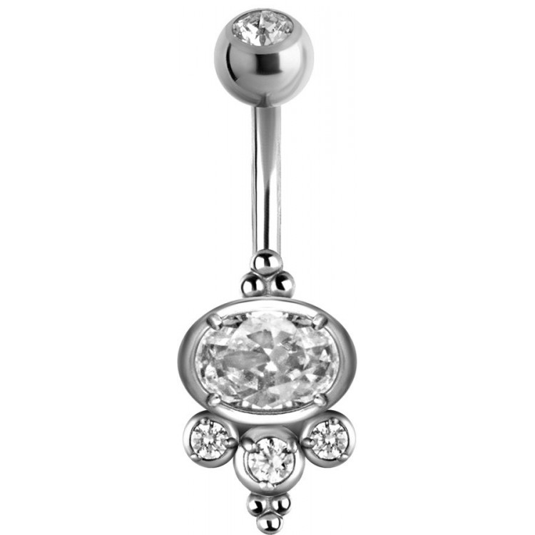 SS 316 DOUBLE JEW PRONG SETTING BANANA 1,6x10mm CR SS 316 DOUBLE JEW PRONG SETTING BANANA 1,6x10mm CR