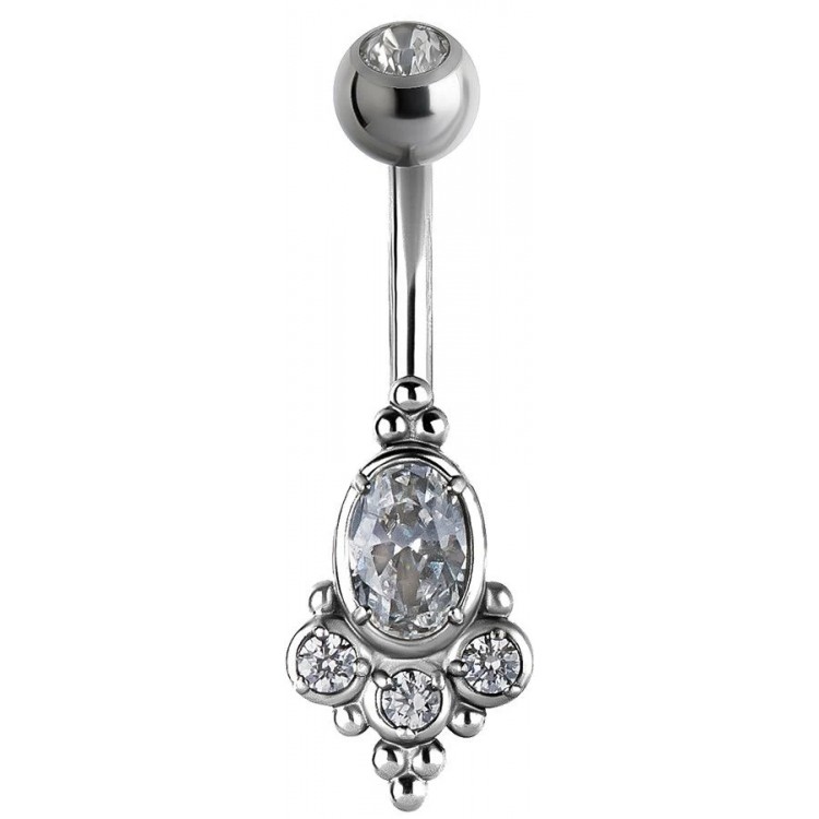 SS 316 DOUBLE JEWEL TRIBAL BANANA 1,6x10mm CR SS 316 DOUBLE JEWEL TRIBAL BANANA 1,6x10mm CR