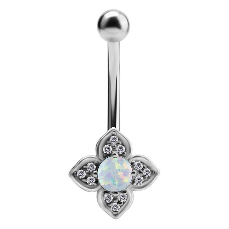 SS 316 OPAL BANANAS 1,6x10mm model 04 - WH SS 316 OPAL BANANAS 1,6x10mm model 04 - WH