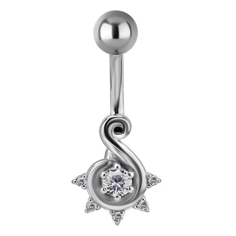 SS 316 JEWEL BANANA 1,6x10mm BINDI STYLE - WH SS 316 JEWEL BANANA 1,6x10mm BINDI STYLE - WH