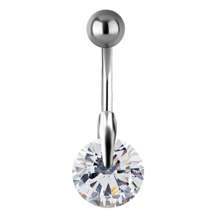 SS 316 JEWEL BANANA 1,6x10mm SOLITAIRE ROUND SETTING - WH SS 316 JEWEL BANANA 1,6x10mm SOLITAIRE ROUND SETTING - WH