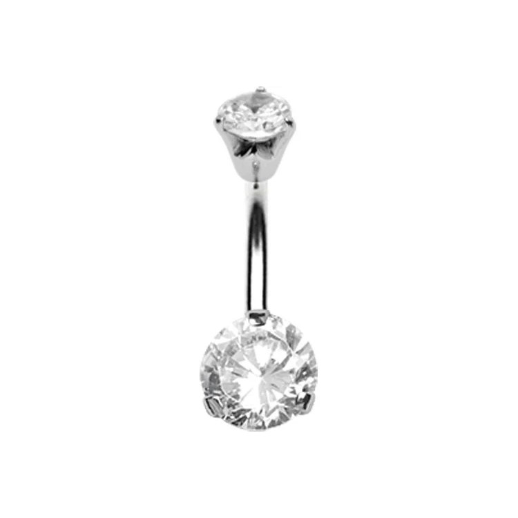 SS 316 BANANA WITH 8mm PRONG SET DOUBLE JEWEL SS 316 BANANA WITH 8mm PRONG SET DOUBLE JEWEL