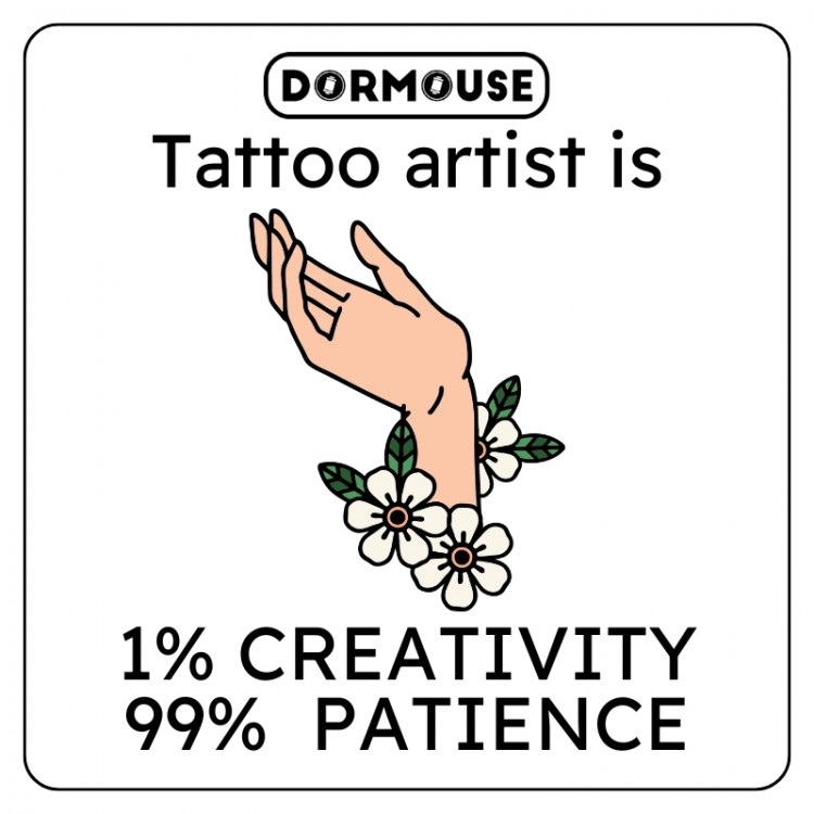 Adesivo 1% CREATIVITY 99% PATIENCE Dormouse - 7x7 cm Adesivo 1% CREATIVITY 99% PATIENCE Dormouse - 7x7 cm