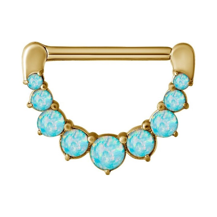GD 316 JEWELLED NIPPLE CLICKER W/OPALS GD 316 JEWELLED NIPPLE CLICKER W/OPALS