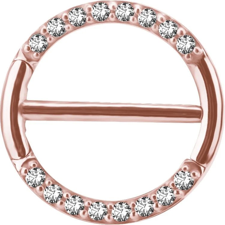 RG 316 JEWELLED DOUBLE NIPPLE CLICKER RING RG 316 JEWELLED DOUBLE NIPPLE CLICKER RING