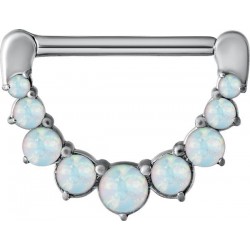 SS 316 JEWELLED NIPPLE CLICKER W/OPALS