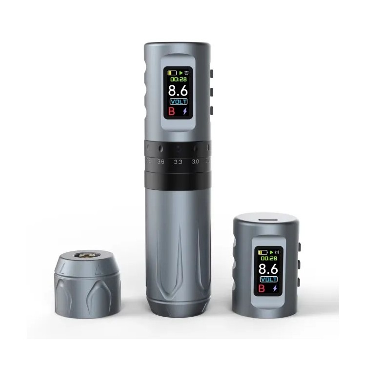 Focus Wireless Pen - Corsa Regolabile (2.4 - 4.2 mm) - Macchinetta Wireless Tattoo Pen - Grigio Focus Wireless Pen - Corsa Regolabile (2.4 - 4.2 mm) - Macchinetta Wireless Tattoo Pen - Grigio