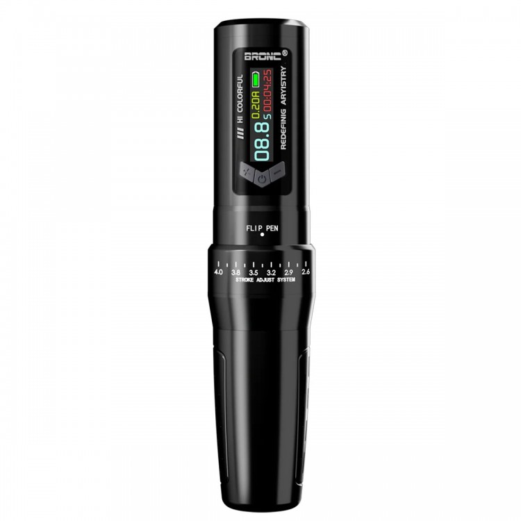 BRONC Siren - Corsa Regolabile (2.6 - 4.0 mm) - 2 batterie - Macchinetta Wireless Tattoo Pen