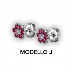 SS 316 FLOWER EAR STUDS W/ ZIRCONIA (PAIR)