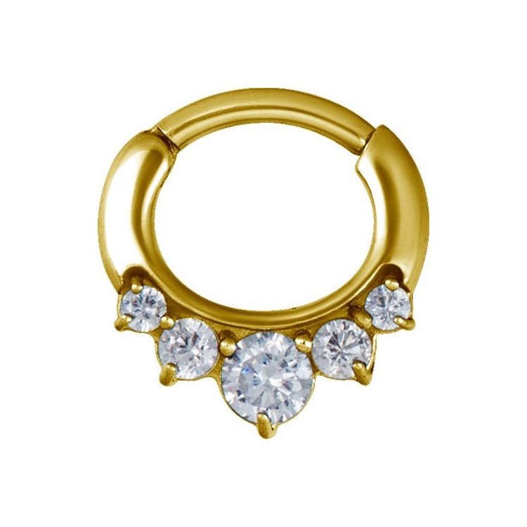 GD 316 JEWELLED CURVED BAR SEPTUM CLICKERS mod. 12 GD 316 JEWELLED CURVED BAR SEPTUM CLICKERS mod. 12