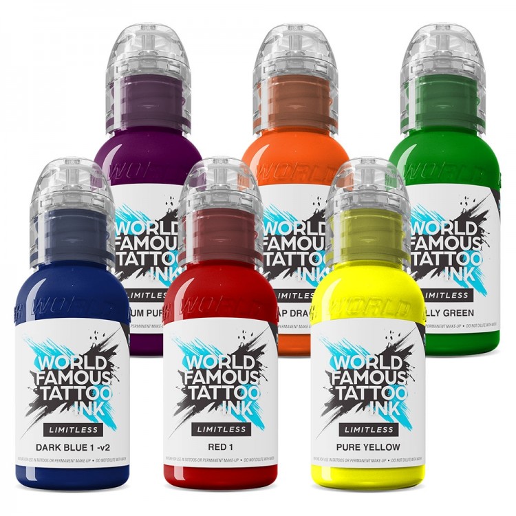 Set Colori Primari + Secondari - World Famous Limitless - 6x 30ml - Conforme REACH Set Colori Primari + Secondari - World Famous Limitless - 6x 30ml - Conforme REACH
