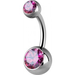 Titanium Double Jewelled Internal Banana