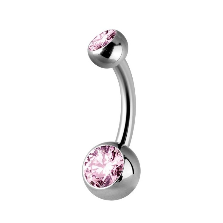 Titanium Double Jewelled Internal Banana Titanium Double Jewelled Internal Banana