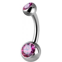 Titanium Double Jewelled Internal Banana