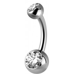 Titanium Double Jewelled Internal Banana