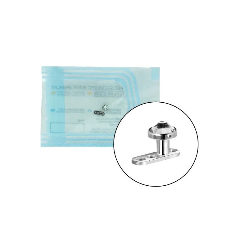 Dermal Anchor STERILE in Titanio con Pietra Crystal