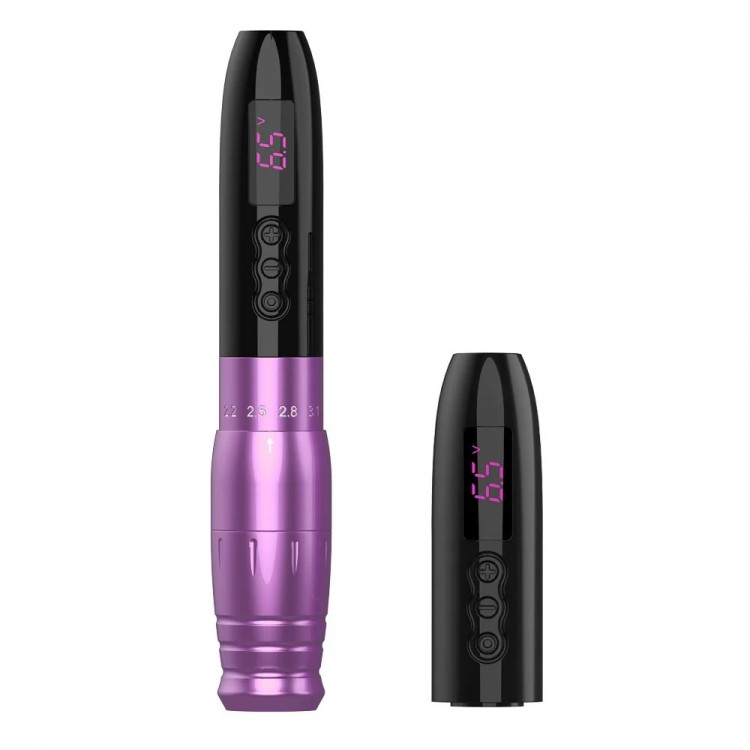 EZ Lola Air Pro - Black Purple - Corsa Regolabile (2.0 - 3.3 mm) - Dermografo Wireless PMU Pen EZ Lola Air Pro - Black Purple - Corsa Regolabile (2.0 - 3.3 mm) - Dermografo Wireless PMU Pen