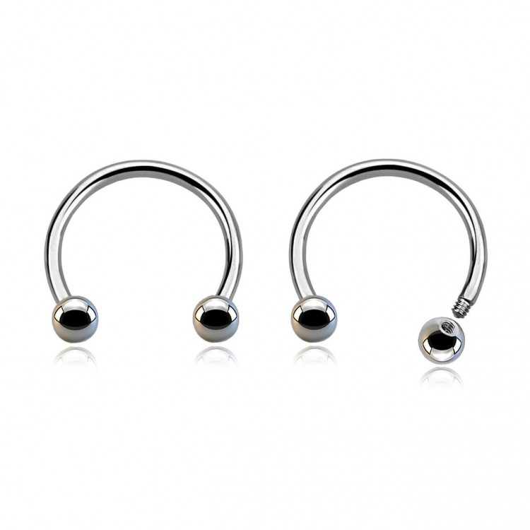 Circular Barbell in Titanio G23 ASTM F136 con Palline