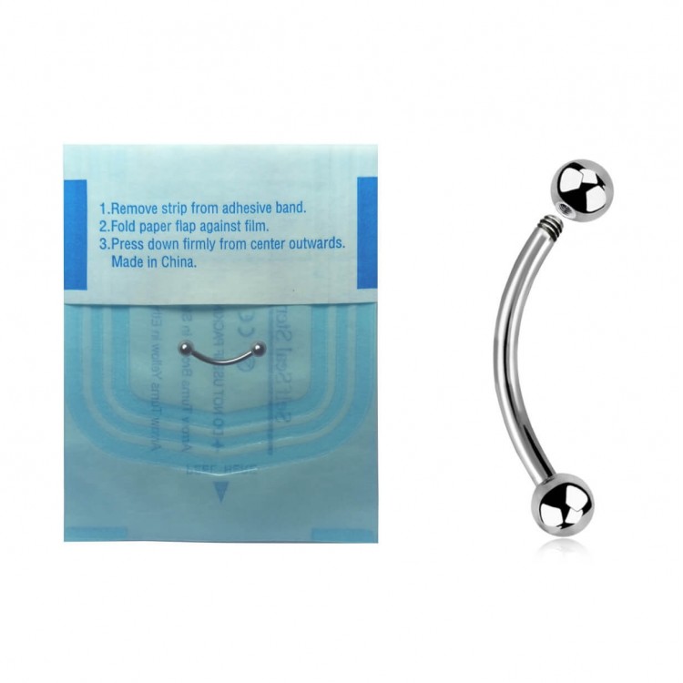 TT STERILE CURVED EYEBROW BARBELLS sfere 3mm