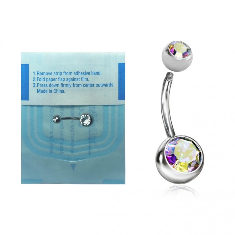 SS STERILE DOUBLE JEWEL NAVEL BANANABELL sfere 5+8mm