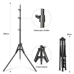 Lampada LED con Doppio Braccio - con Supporto Smartphone e Treppiede - Luce Calda Neutra Fredda