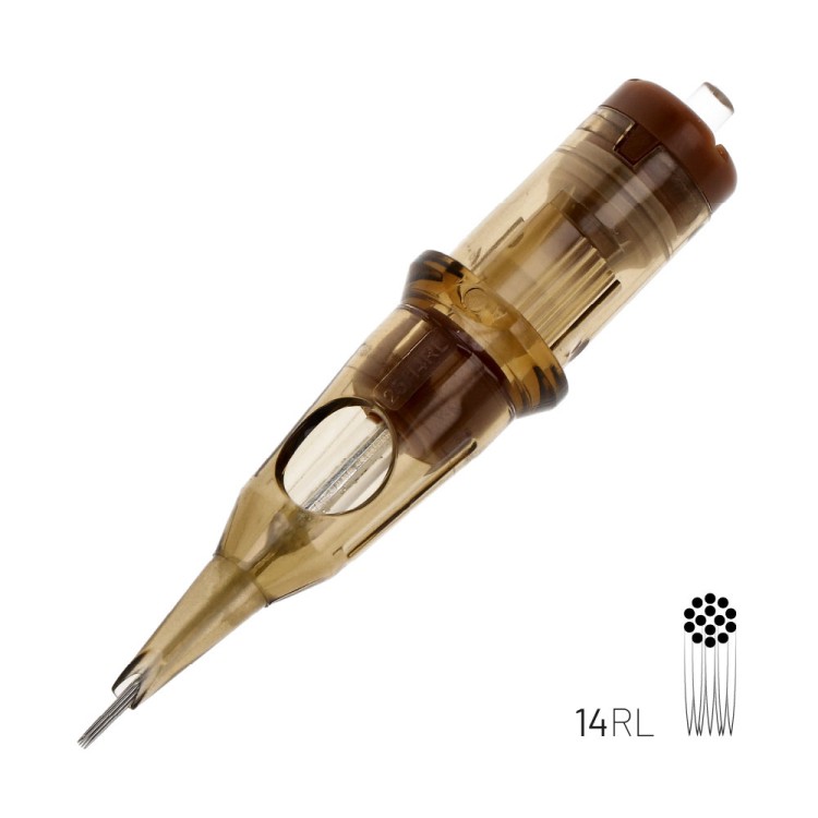14 RL (Round Liner) - Cartucce Kwadron - Aghi Tattoo - 20pz