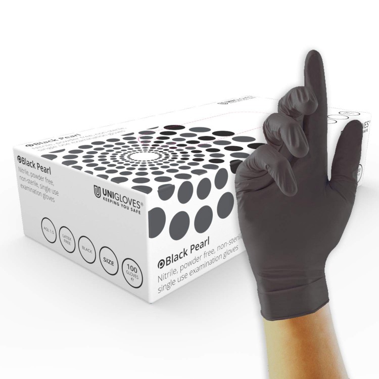 Guanti Unigloves BLACK PEARL in Nitrile - 100pz. Guanti Unigloves BLACK PEARL in Nitrile - 100pz.