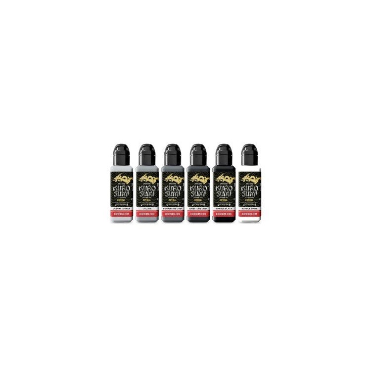 MARBLE STONE SET - Kuro Sumi Imperial - 6x44ml - Colori Tattoo REACH MARBLE STONE SET - Kuro Sumi Imperial - 6x44ml - Colori Tattoo REACH