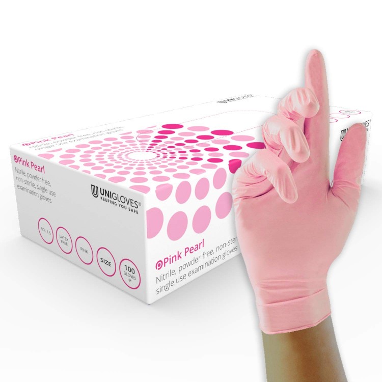 Guanti Unigloves PINK PEARL in Nitrile - 100pz. Guanti Unigloves PINK PEARL in Nitrile - 100pz.