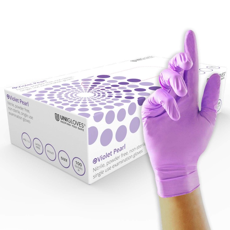 Guanti Unigloves VIOLET PEARL in Nitrile - 100pz. Guanti Unigloves VIOLET PEARL in Nitrile - 100pz.