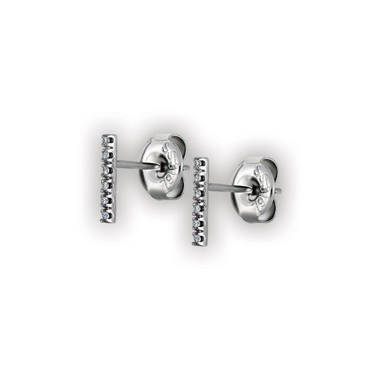 SS 316 LONG BAR STUDS W/ MICROPAVE SETTING (PAIR) WH SS 316 LONG BAR STUDS W/ MICROPAVE SETTING (PAIR) WH