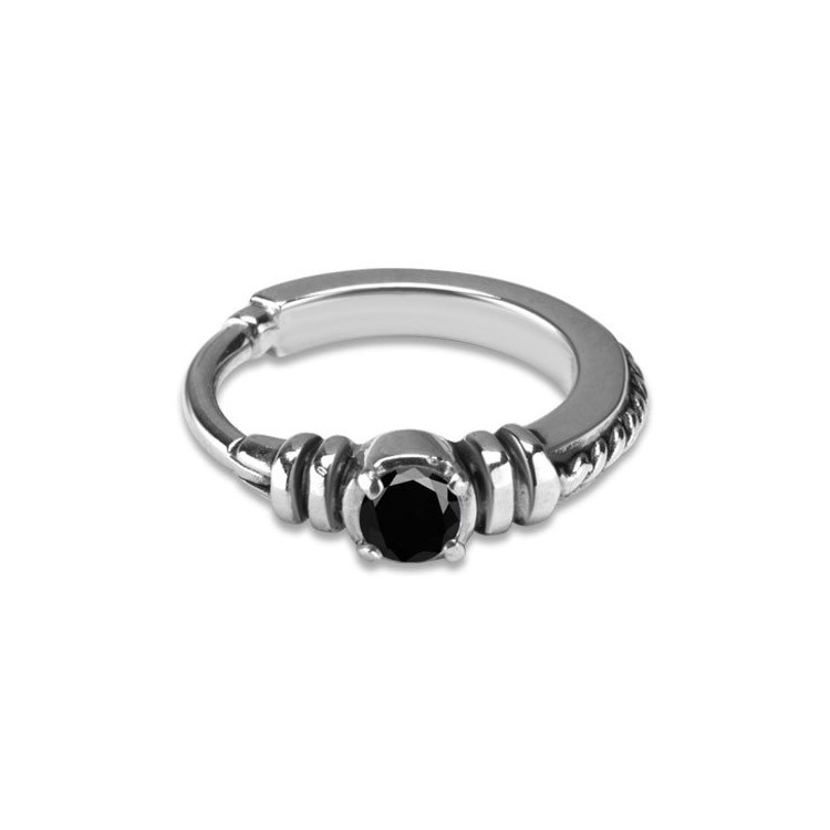 SS 316 HINGED RING W/ZIRCONIA mod.18