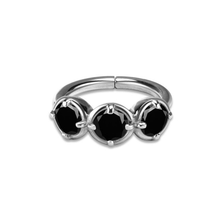 SS 316 HINGED RING W/ZIRCONIA mod.17 SS 316 HINGED RING W/ZIRCONIA mod.17