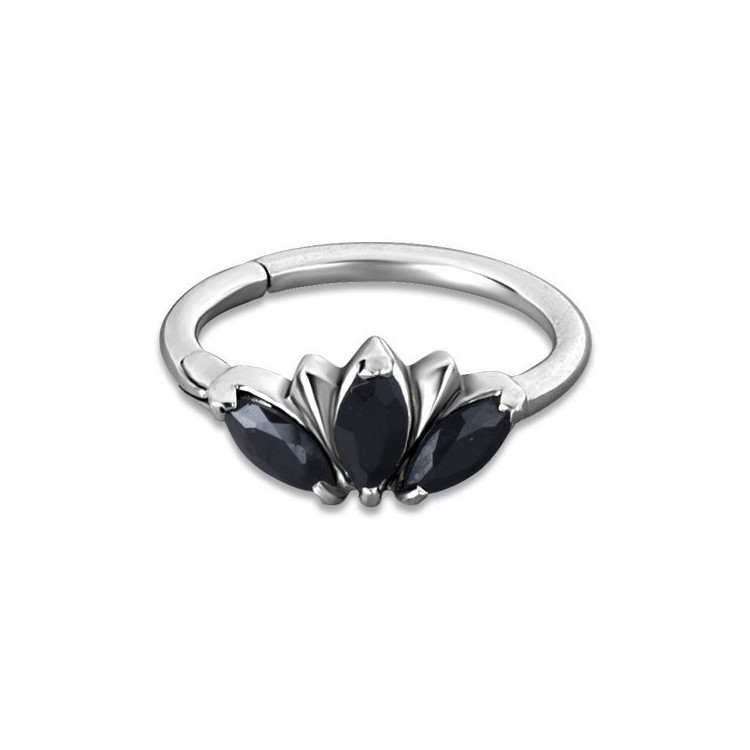 SS 316 HINGED RING W/ZIRCONIA mod.13 SS 316 HINGED RING W/ZIRCONIA mod.13