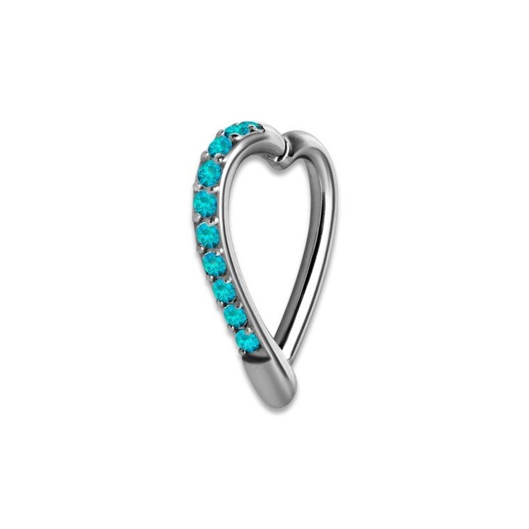 SS 316 HINGED JEWELLED HEART RING SS 316 HINGED JEWELLED HEART RING