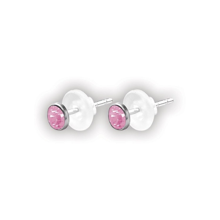SS 316 FLAT JEWELLED DISC EAR STUDS (PAIR) 3mm SS 316 FLAT JEWELLED DISC EAR STUDS (PAIR) 3mm
