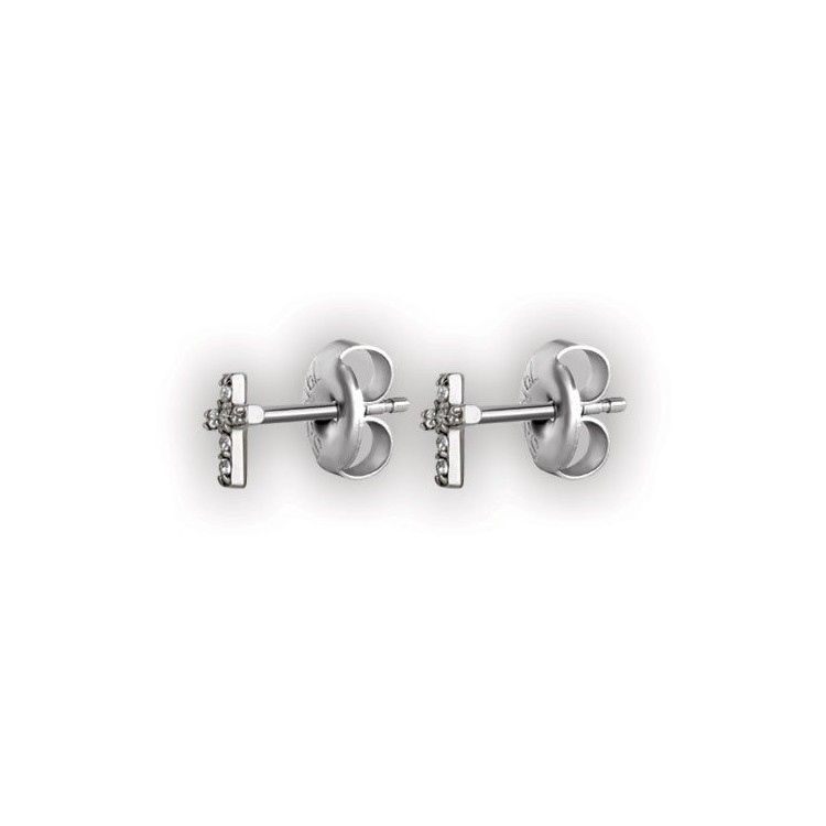 SS 316 CROSS STUD W/ MICROPAVE SETTING (PAIR) WH SS 316 CROSS STUD W/ MICROPAVE SETTING (PAIR) WH