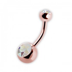 RG 316 8mm DOUBLE JEWEL NAVEL BARBELLS